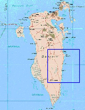 mapa de Bahrein em ingles