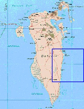 mapa de Bahrein em ingles