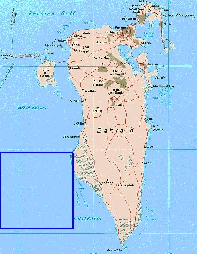 mapa de Bahrein em ingles