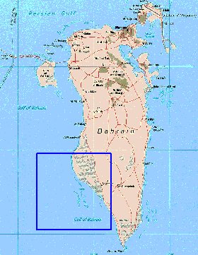 mapa de Bahrein em ingles