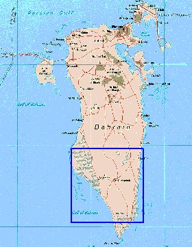 mapa de Bahrein em ingles