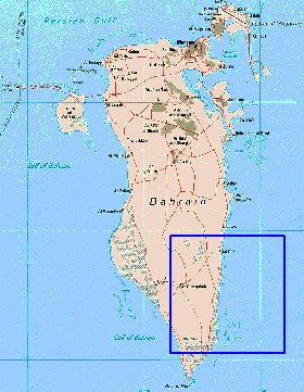 mapa de Bahrein em ingles