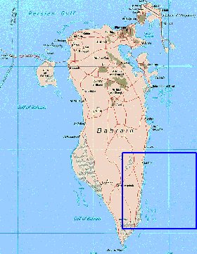 mapa de Bahrein em ingles