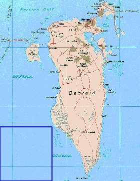 mapa de Bahrein em ingles