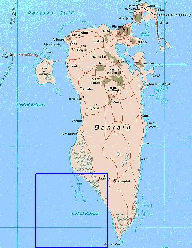 mapa de Bahrein em ingles