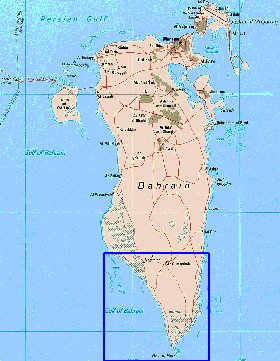 mapa de Bahrein em ingles