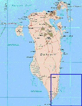 mapa de Bahrein em ingles