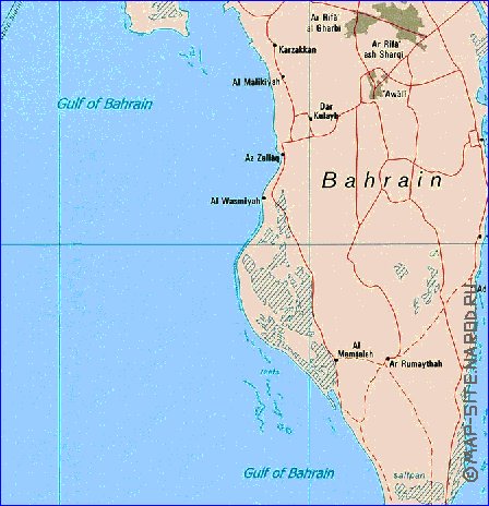 mapa de Bahrein em ingles