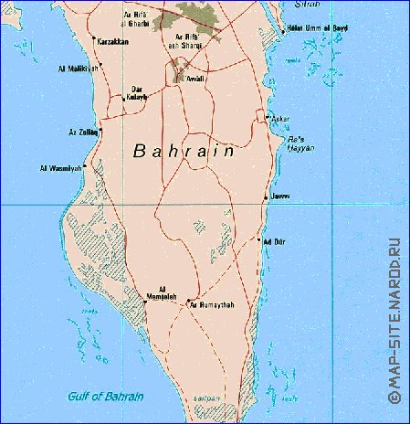 mapa de Bahrein em ingles