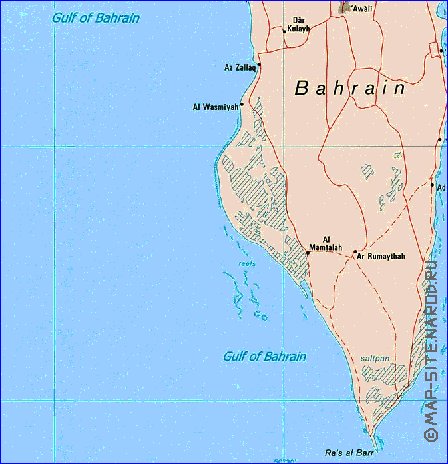 mapa de Bahrein em ingles