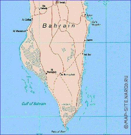 mapa de Bahrein em ingles