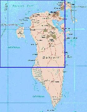 mapa de Bahrein em ingles