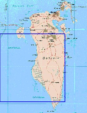 mapa de Bahrein em ingles