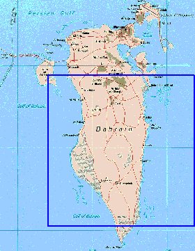 mapa de Bahrein em ingles