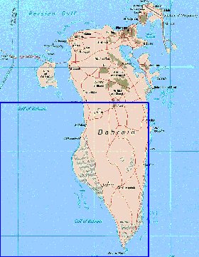 mapa de Bahrein em ingles