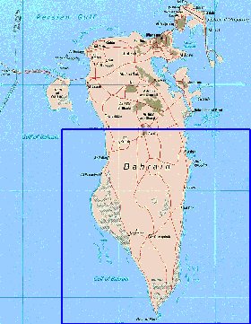 mapa de Bahrein em ingles