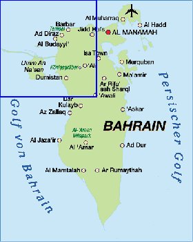carte de Bahrein en allemand