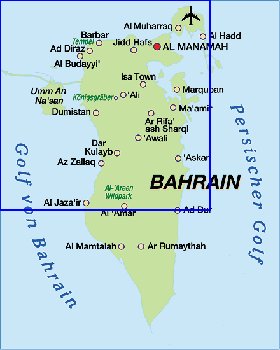 carte de Bahrein en allemand