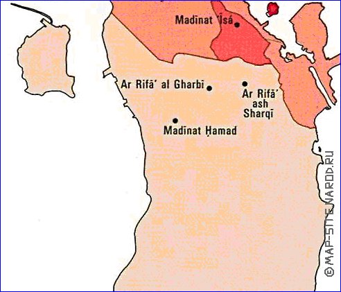 carte de de la densite de population Bahrein