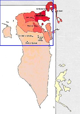 carte de de la densite de population Bahrein