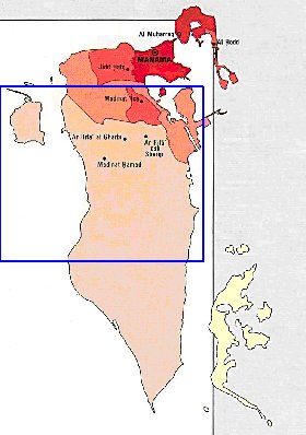 carte de de la densite de population Bahrein