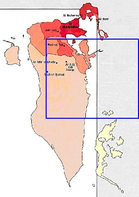 carte de de la densite de population Bahrein