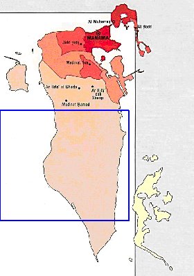 carte de de la densite de population Bahrein