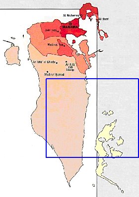 carte de de la densite de population Bahrein