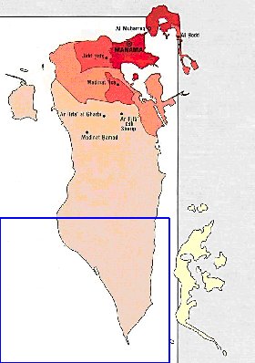 carte de de la densite de population Bahrein