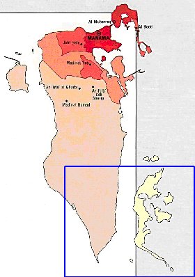 mapa de de densidade populacional Bahrein