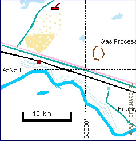mapa de Cosmodromo de Baikonur