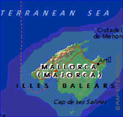 mapa de Baleares em ingles