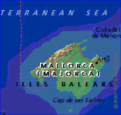 carte de Iles Baleares en anglais