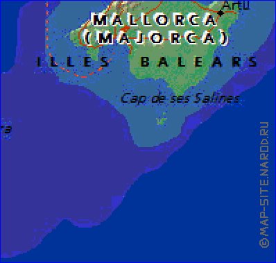 carte de Iles Baleares en anglais