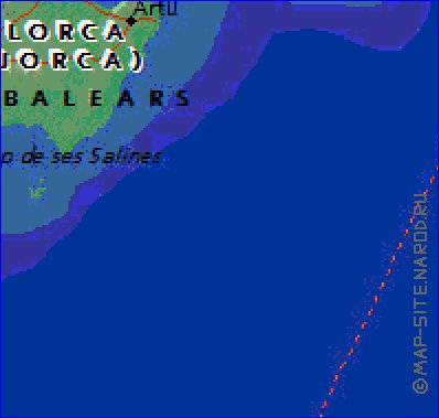 carte de Iles Baleares en anglais