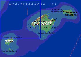 carte de Iles Baleares en anglais