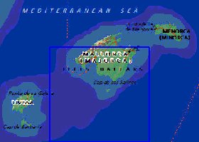 carte de Iles Baleares en anglais