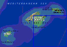 carte de Iles Baleares en anglais