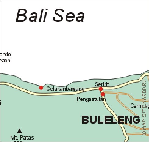 carte de Bali en anglais