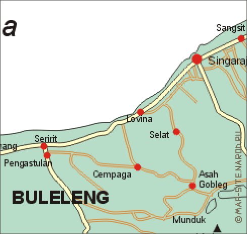 carte de Bali en anglais