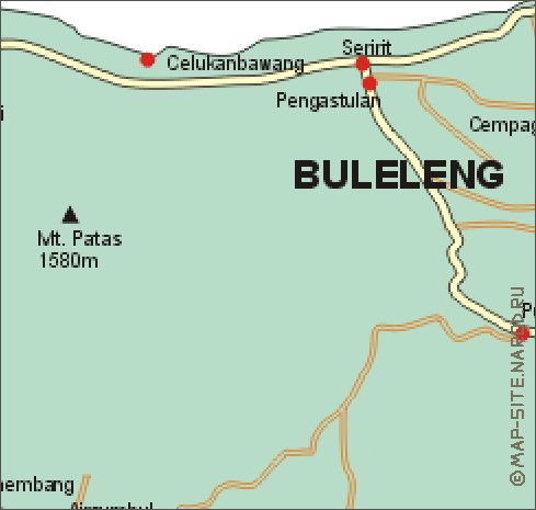 carte de Bali en anglais