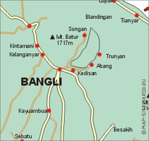 carte de Bali en anglais