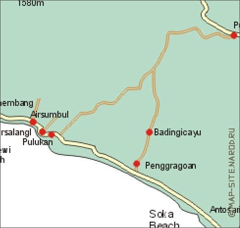 carte de Bali en anglais