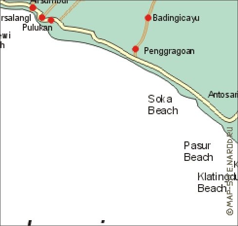 carte de Bali en anglais