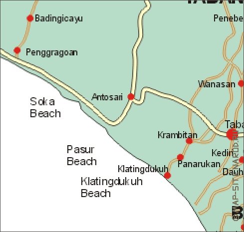 carte de Bali en anglais