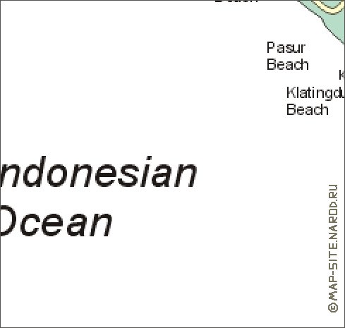 mapa de Bali em ingles