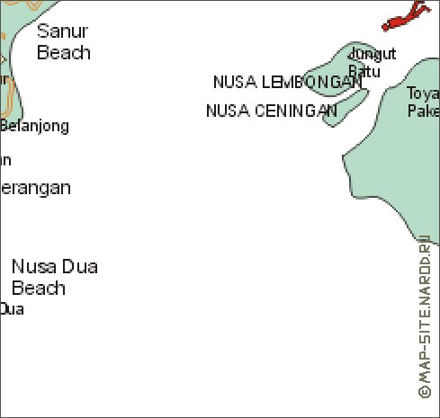 carte de Bali en anglais