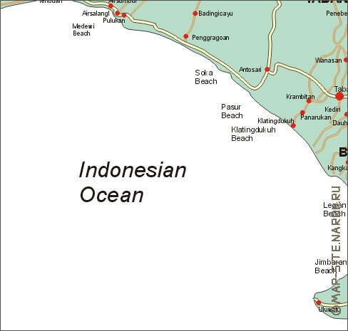 carte de Bali en anglais