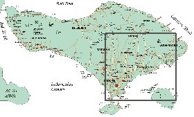 carte de Bali en anglais