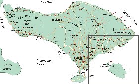 carte de Bali en anglais